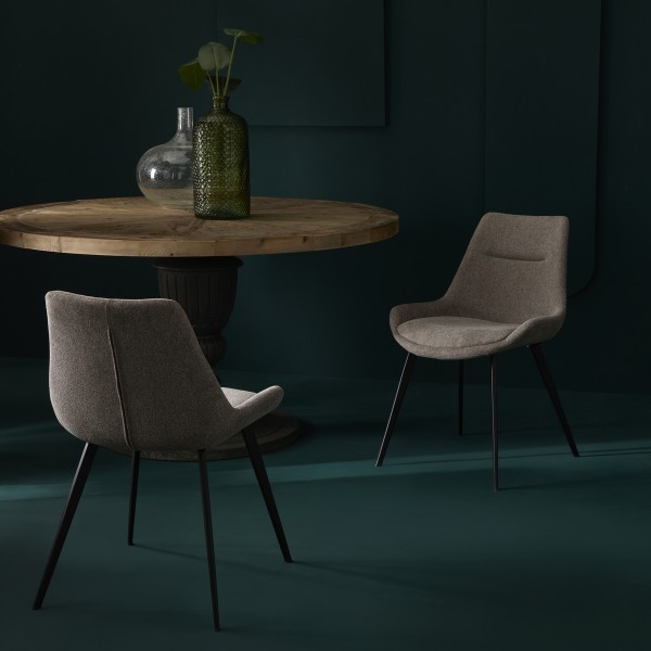 Lot de 6 chaises en tissu taupe COLOMBE